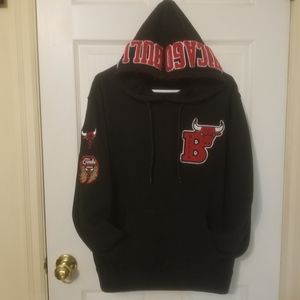 Pro Standard Vintage Hooded Sweatshirt NBA Chicago Bulls Black Hoodie Size Large